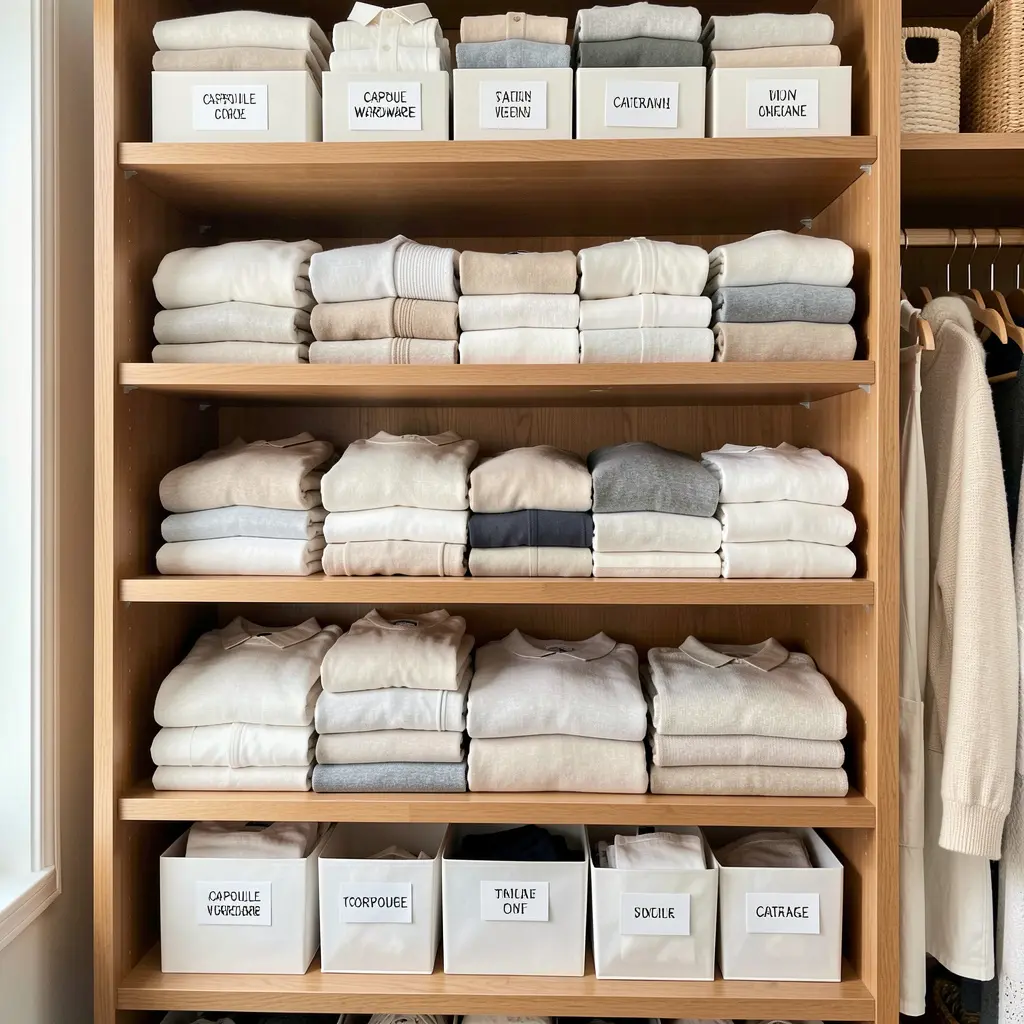 Organised capsule wardrobe collection